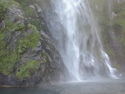 haze from a stormy waterfall