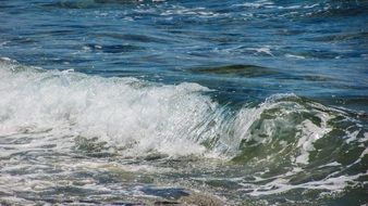 Close-up of the waves with white foam