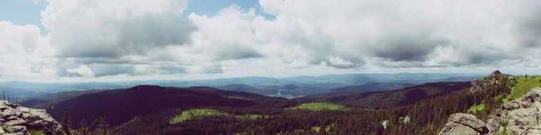panoramic view of the bavarian forest on a cloudy day