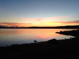 Landscape of beach at the sunset in Quebec