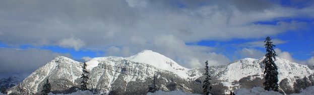 panoramic view of the mountains in winter