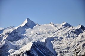 winter in the mountains on a clear sunny day