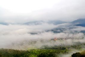 clouds over the island of borneo