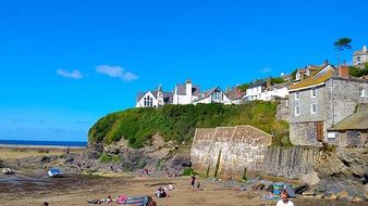 panorama of the beach in Cornwall, England