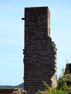 ruins of castle wall, france