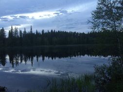 Lake at dusk in the Kainuu region of Finland