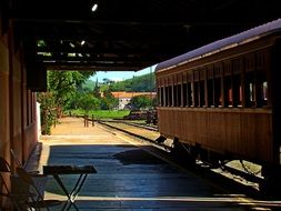 landscape of old train station