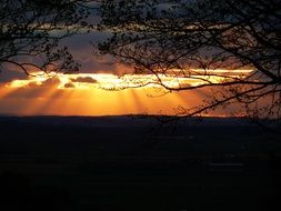 golden Sunset with Sunlight scene