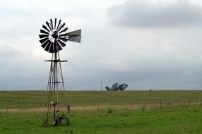 windmill on a field in the countryside