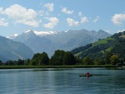 lake near the alpine mountains