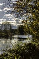 autumn River Landscape with reflection