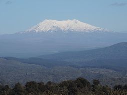 Snow-capped Mountain in green Landscape, new zealand