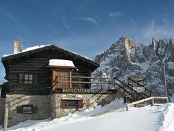 mountain lumberjack hut