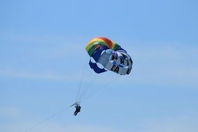 Colorful hot-air balloon in a sky