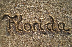 Florida inscription in the sand