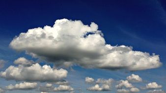 white clouds in the blue sky on a sunny day