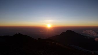 tranquil sunrise in kilimanjaro