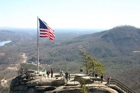 Flag on a Chimney Rock