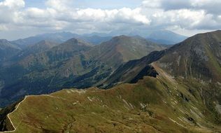 scenic Mountains under fluffy clouds, Tatry