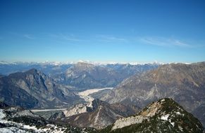 rocky Mountain summits at winter, skyline