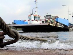 cable ferry on the water