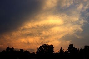 Afterglow Clouded Sky Clouds Sky