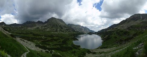 lake in the Tatras on a cloudy day