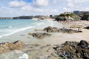 Newquay Cornwall England Sea stone coast view