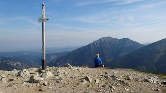 Human on a Tatry Mountain's top