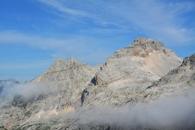 Landscape with the clouds on the mountain
