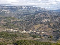remote view of villas in a picturesque landscape in montsant