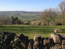 scenic countryside early at spring, uk, england