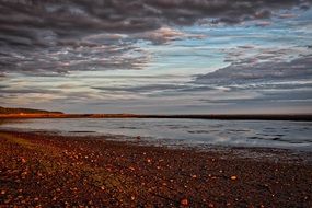 cloudy sky over the beach in summer