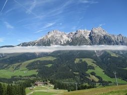 High mountain tops reach the clouds