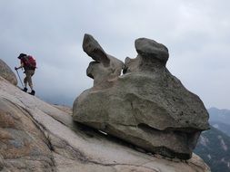 Climbing Bukhansan Mountain