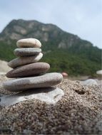 pebbles stacked in a pyramid