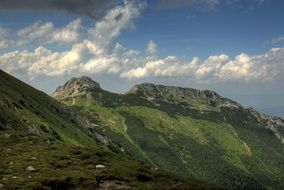 Tatry Poland Czerwone Wierchy green mountain slopes view