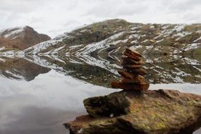 stones around the lake