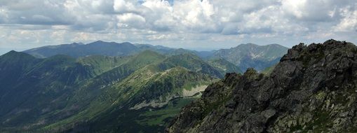 panoramic view of the tatras in summer