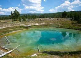Yellowstone Wyoming blue lake view