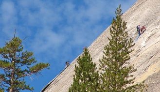 climbers on Yosemite Park Rock view