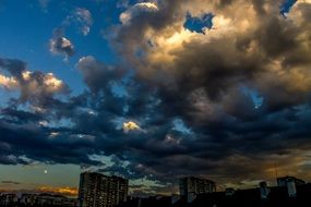 Sunset in the clouds in Bulgaria