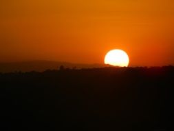 Orange sunset on a sky