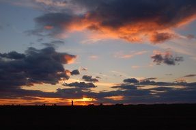 Sunset above the countryside