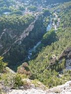 aerial view of a river in the karst area