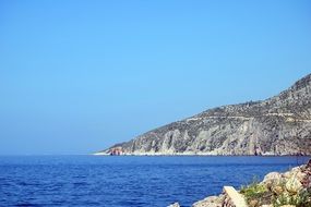 Adriatic sea with mountain coast in Croatia in summer