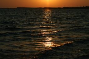 amazing sunset above the horizon