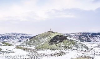 Iceland Hill Winter Landscape