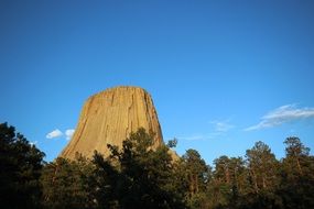 landscape of Devil Tower in Indians