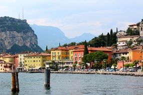 panoramic view of the city promenade on Lake Garda